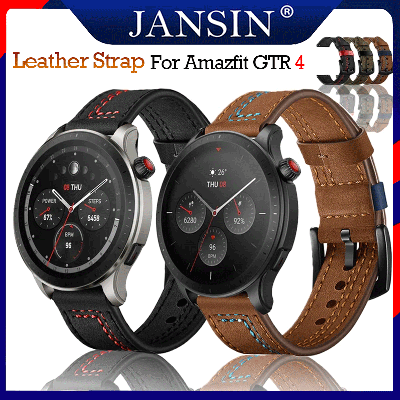 Dây đeo đồng hồ bằng da cho Amazfit GTR 4 Dây đeo đồng hồ thông minh Amazfit gtr 4 dây đeo đồng hồ thay thế