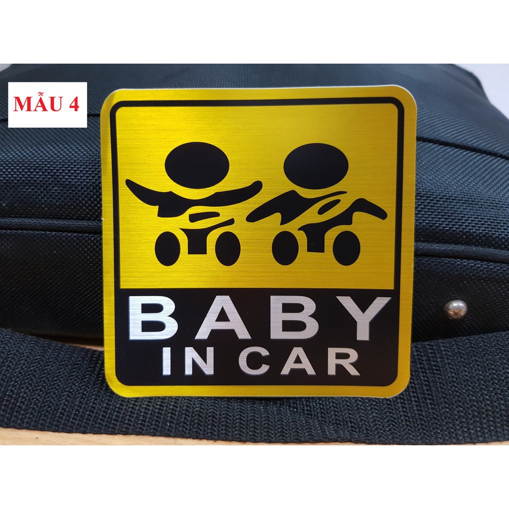 Tem dán baby in car