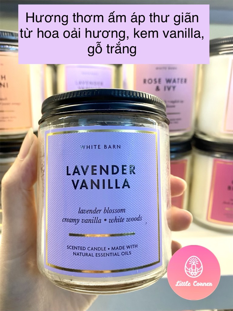 Nến thơm 1 bấc 198g bath and body works - white barn basic 2