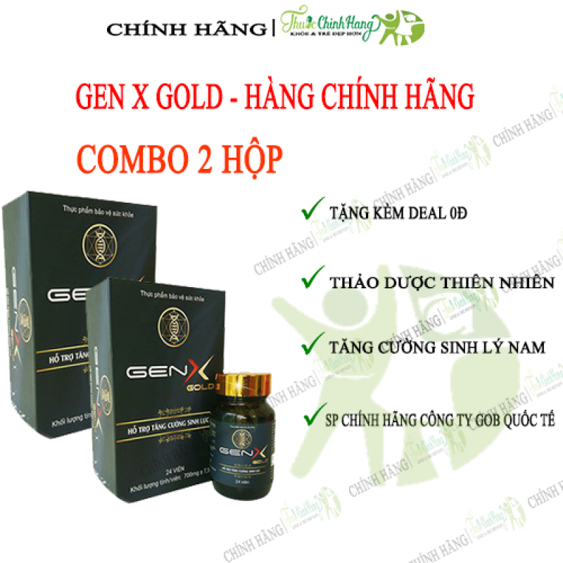 GEN X GOLD COMBO 2 - Viên Uống Tăng Cường Sinh Lý Nam HỘP 24 VIÊN cao cấp