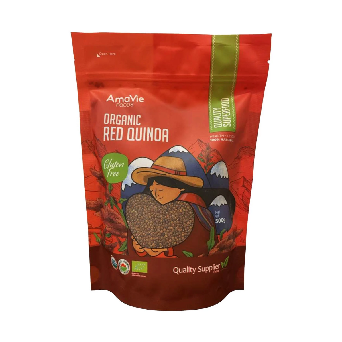 Hạt diêm mạch hữu cơ đỏ 500gr Quinua - AmaVie Foods