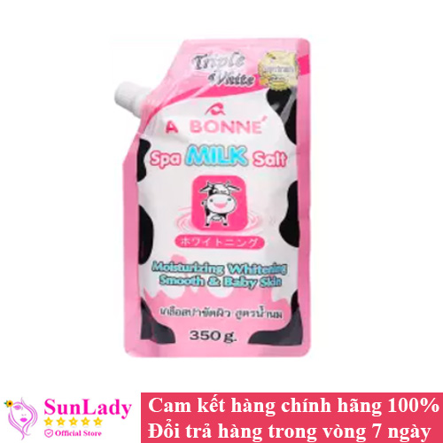 [HCM]Muối tắm sữa bò tẩy tế bào chết A Bonne Spa Milk Salt  350gr - Muoi tam ngăn ngừa mụn lưng viêm nang lông abone