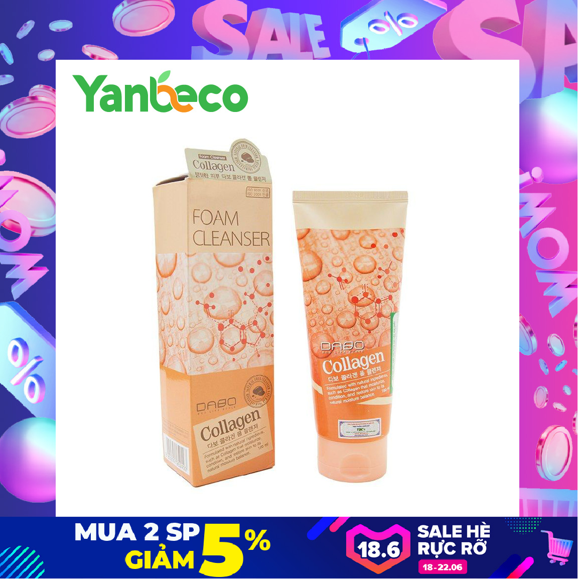 SỮA RỬA MẶT DABO COLLAGEN CAO CẤP HÀN QUỐC 180ML