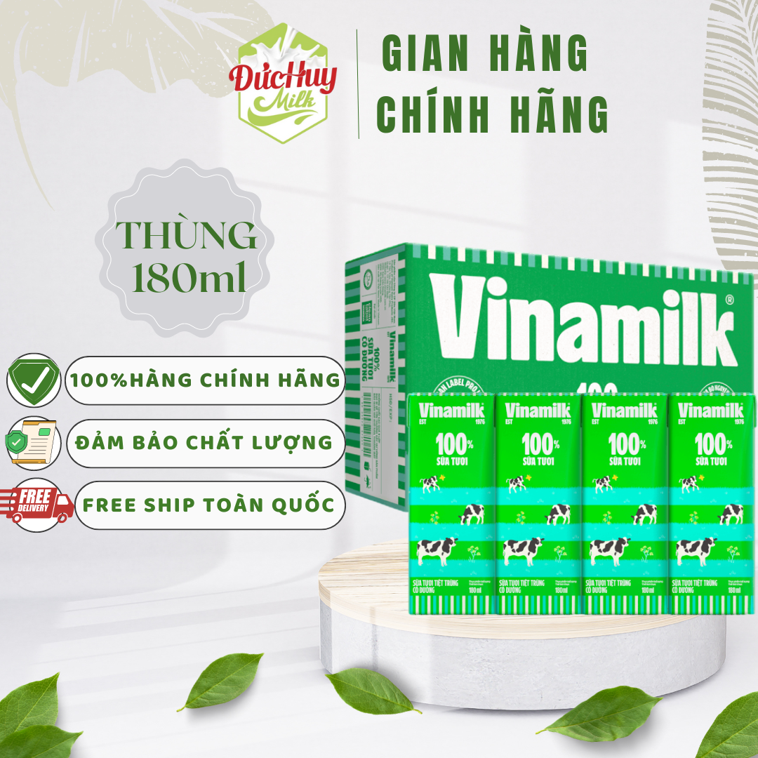 Thùng sữa tươi tiệt trùng Vinamilk hộp 180ml