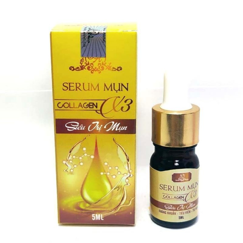 Serum mụn collagen X3 mỹ phẩm Đông Anh 5ml dứt điểm mụn viêm không để lại sẹo thâm