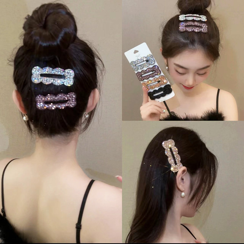 Set kẹp tóc đính đá lấp lánh phong cách Hàn Quốc