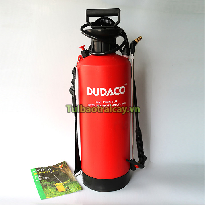 Bình phun hóa chất Dudaco vòi đồng loại 8 lít
