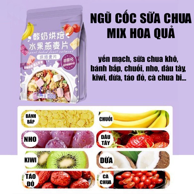 Ngũ Cốc Hoa Quả Mix Sữa Chua - Gói Tím