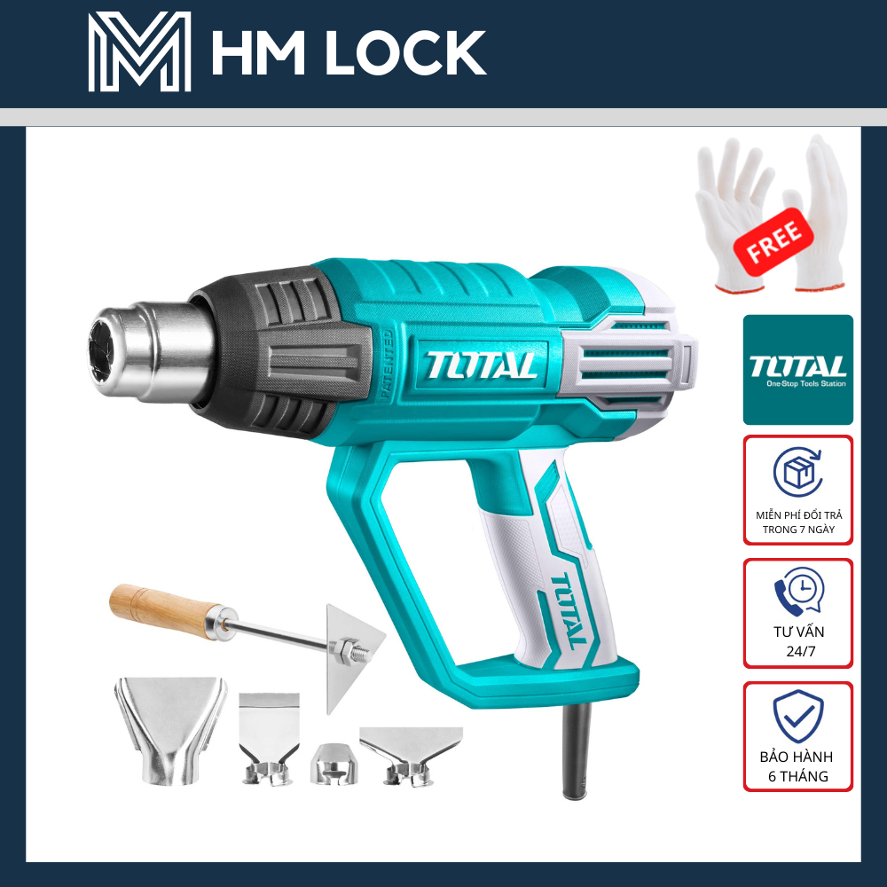 Máy thổi nhiệt total 2000w - new model - hàng chính hãng- tb2006 - hm lock - hm lock