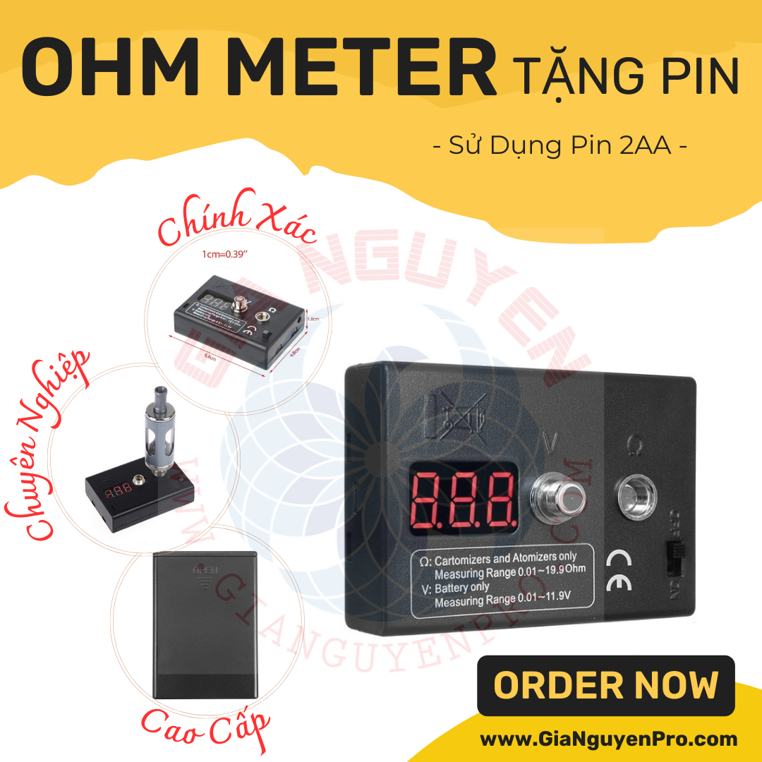 Máy Đo Ohm Điện tử Master-Ohm Mete GNP013 (Dùng Pin 2AA - Tặng kèm)