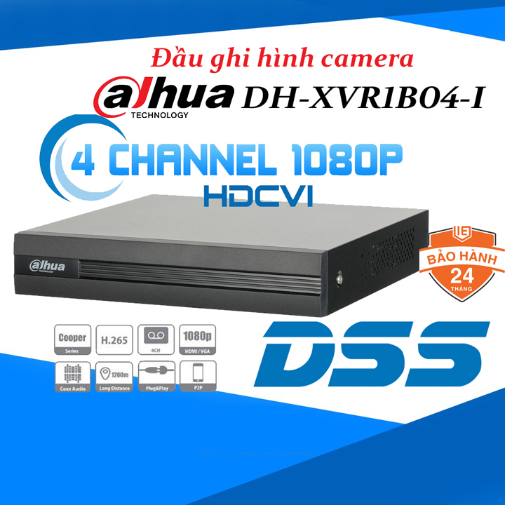Đầu ghi hình camera 4 kênh 2MP H.265+ AI-Coding Dahua DH-XVR1B04