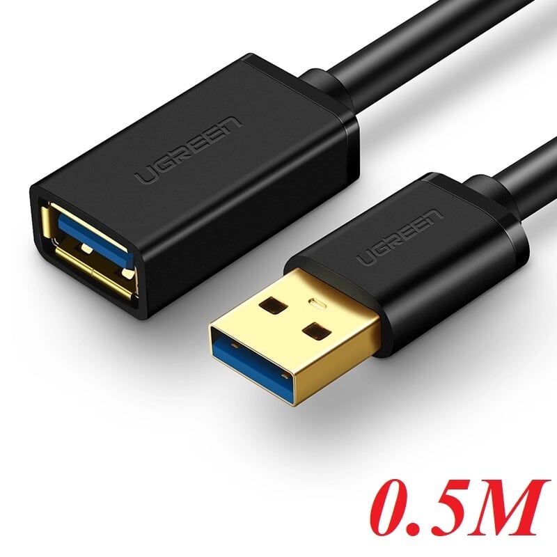 Ugreen 30125 0.5m màu đen cáp tín hiệu nối dài usb 3.0 cao cấp us129