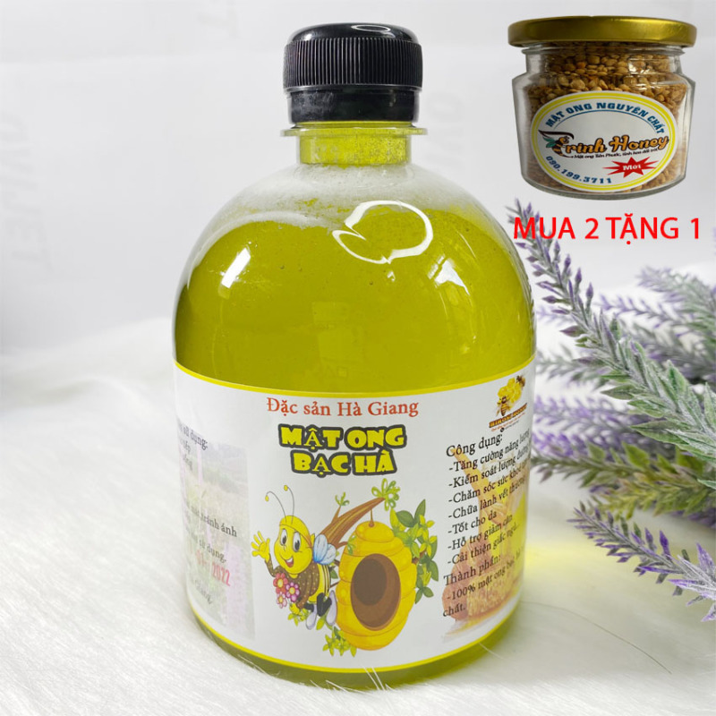 Mật ong bạc hà nguyên chất 750g - Đặc sản Đồng Văn - Mật ong HIROSI HONEY - Cam kết nguyên chất 100% - Tốt cho sức khoẻ
