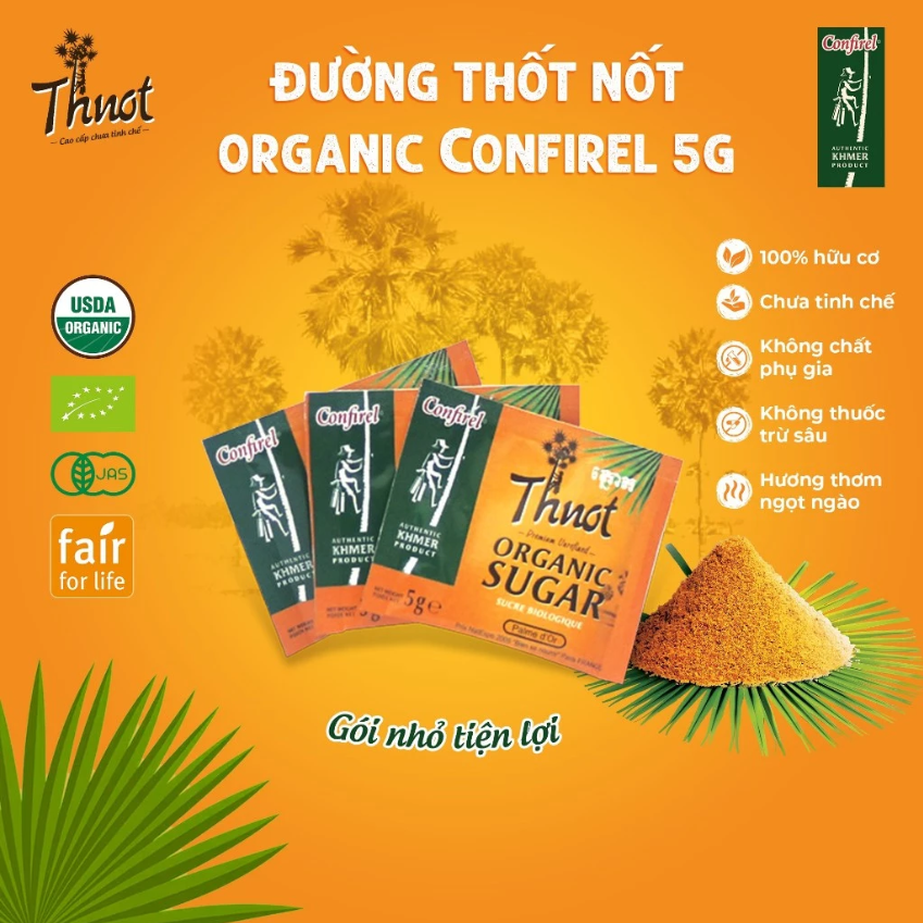 Đường thốt nốt hữu cơ - Gói nhỏ 5gr