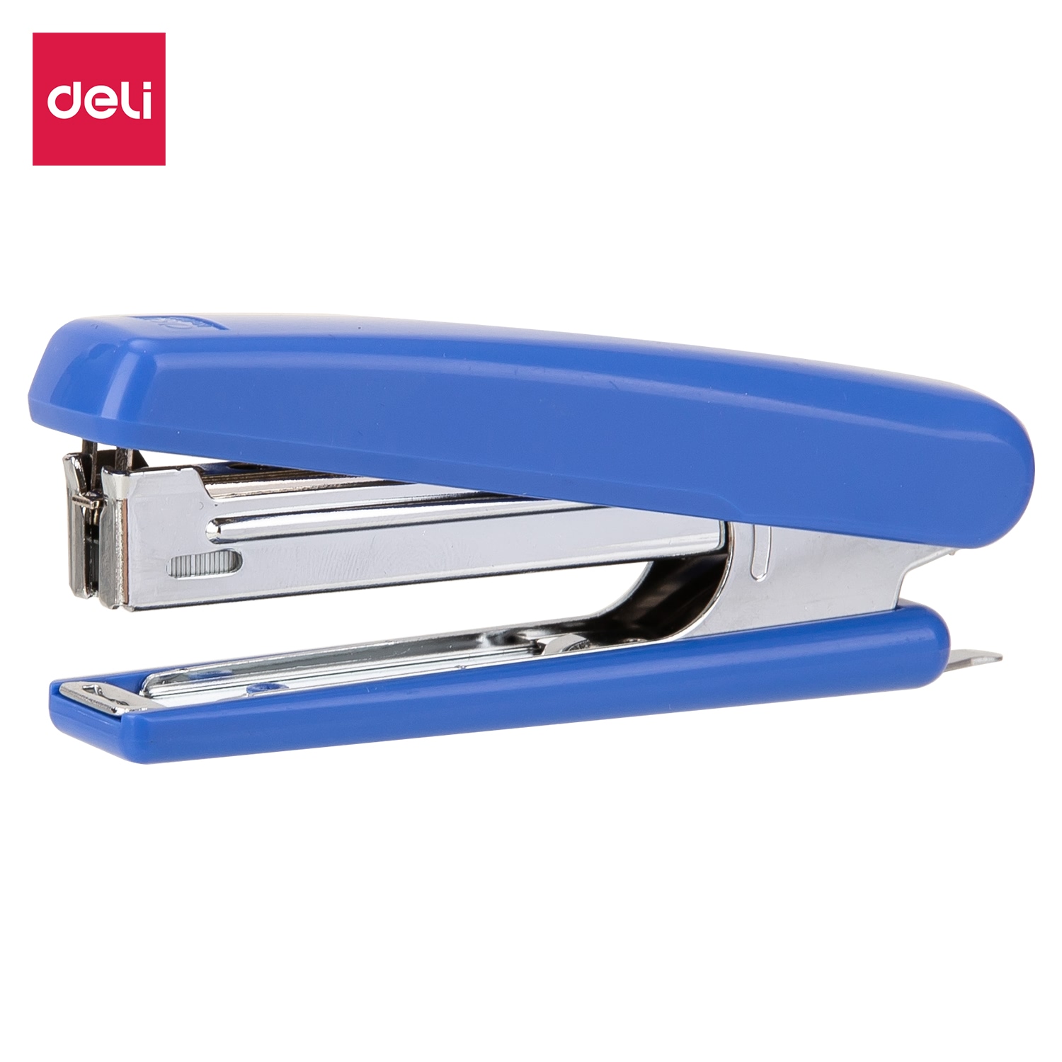 Dập ghim #10, 15 trang DELI, kèm hộp đựng ghim - Đen/Xanh/Trắng - 1 cái - E0251