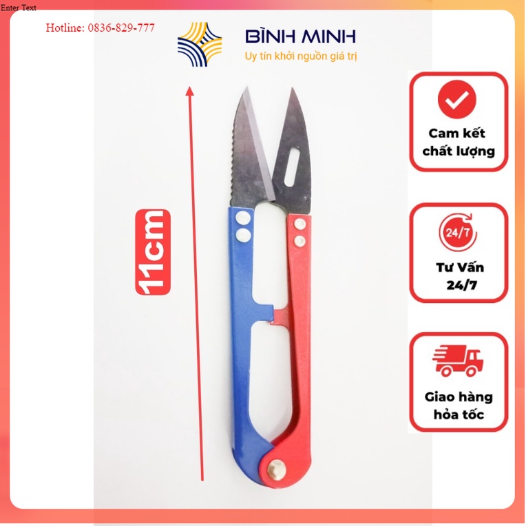 Kéo bấm răng cưa xanh đỏ yjl198