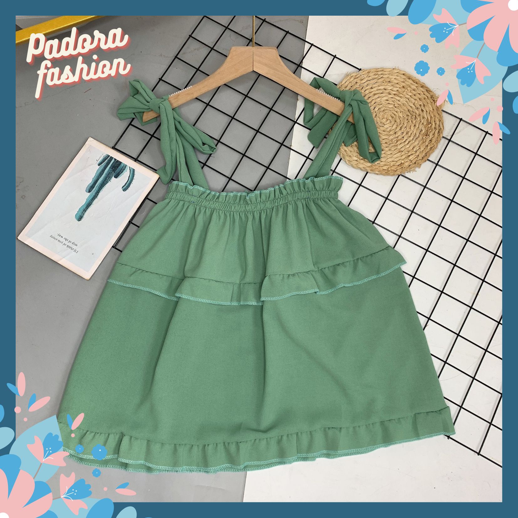 Áo 2 dây babydoll buộc nơ vai Áo kiểu nữ hai dây Padora-A91