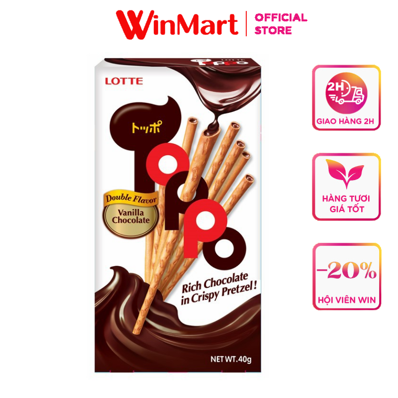 [Siêu thị WinMart] - Bánh que Toppo nhân socola hộp 40g