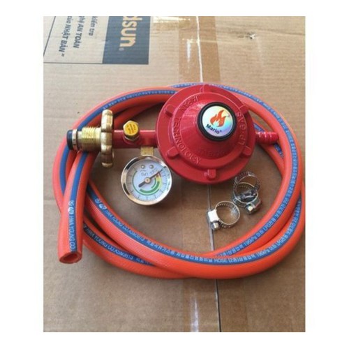 Bộ van dây điều áp ngắt gas tự động có đồng hồ MARIO
