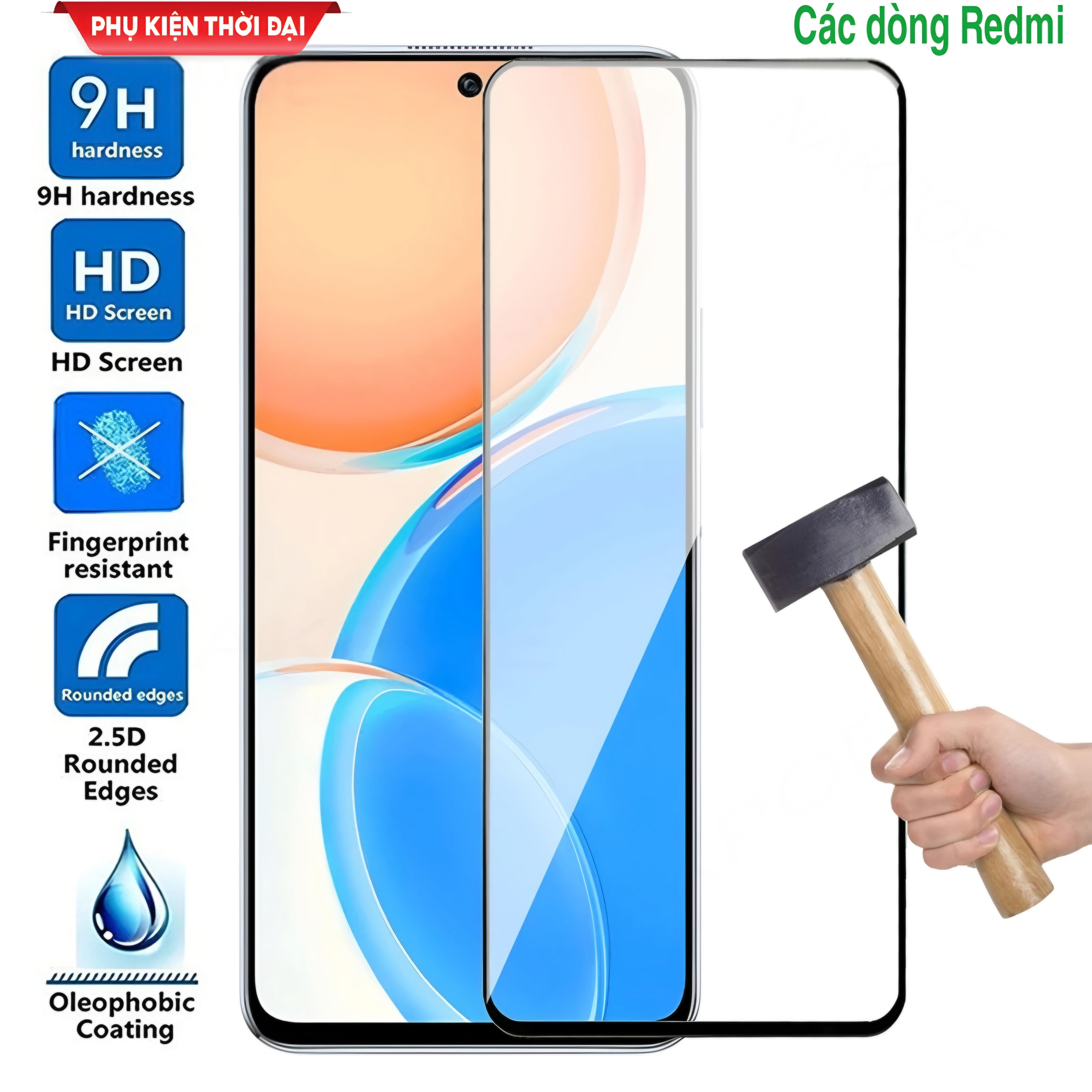 Cường lực Redmi note 7 / 7 Pro / Note 8 / 8 Pro / Note 9 / Note 9s / 9 Pro / Note 10 Pro / Note 11 / 11s / Note 11 Pro Full màn full keo ôm màn 2.5D chất đẹp