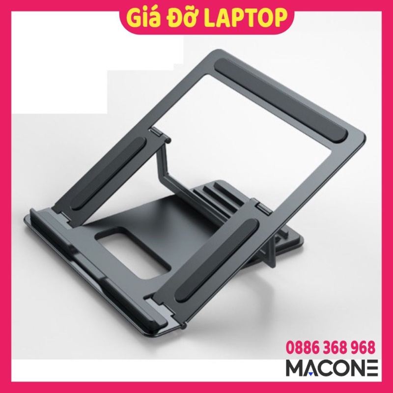 Đế tản nhiệt LAPTOP gấp gọn nhôm cao cấp để bàn cho máy tính macbook ipad 14 inch, 15.6 inch, 17 inch MACONE T8
