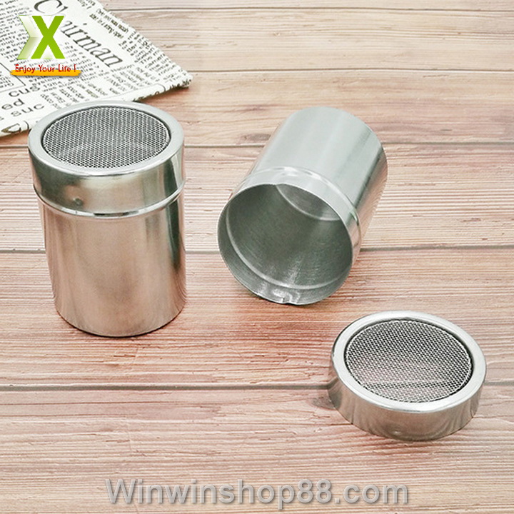 Lọ rắc bột ca cao, matcha chất liệu inox