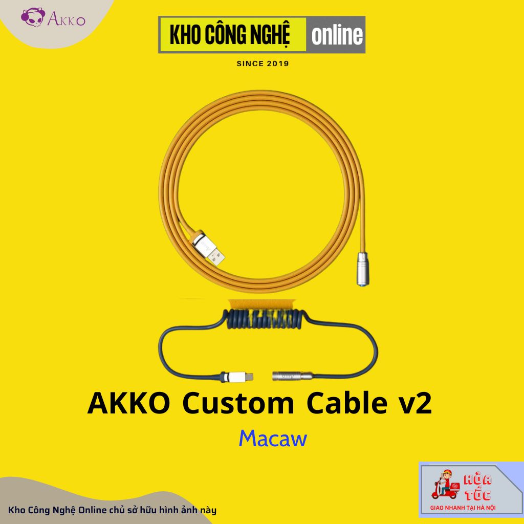 Dây cáp custom akko v2 (prunus / tokyo / macaw / los angeles / 9009 / black pink / black gold)