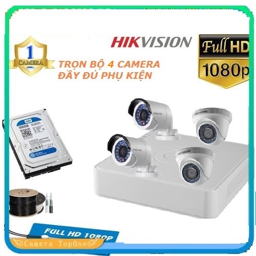 Trọn Bộ Camera Hikvision Full HD 1080P 2.0M