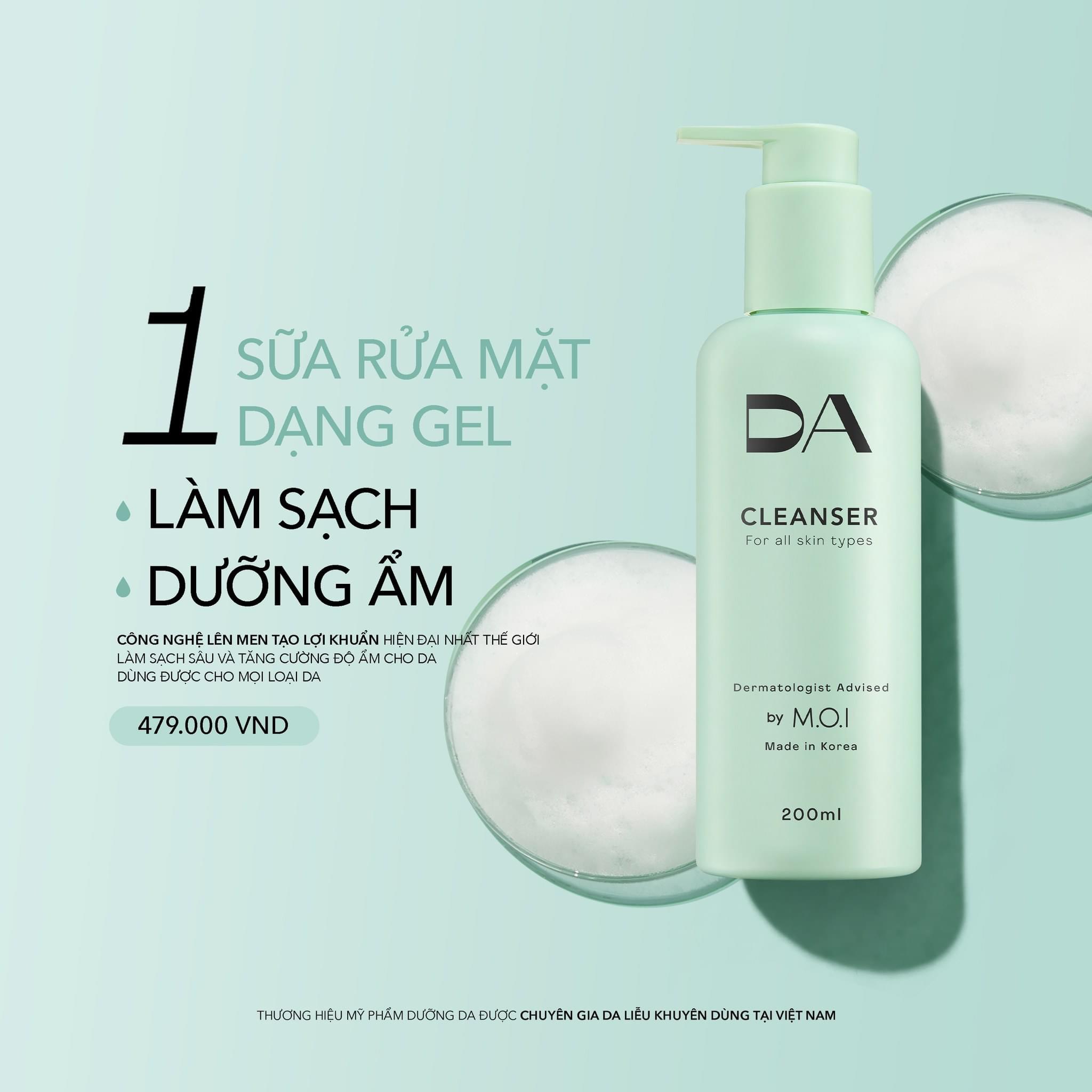 SỮA RỬA MẶT VÀ TONER DA BY MOI