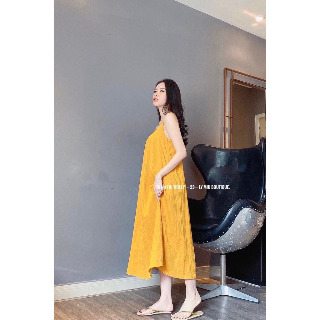 Váy Maxi 2 dây ĐAN CHÉO đi biển chất đũi lụa mềm mại