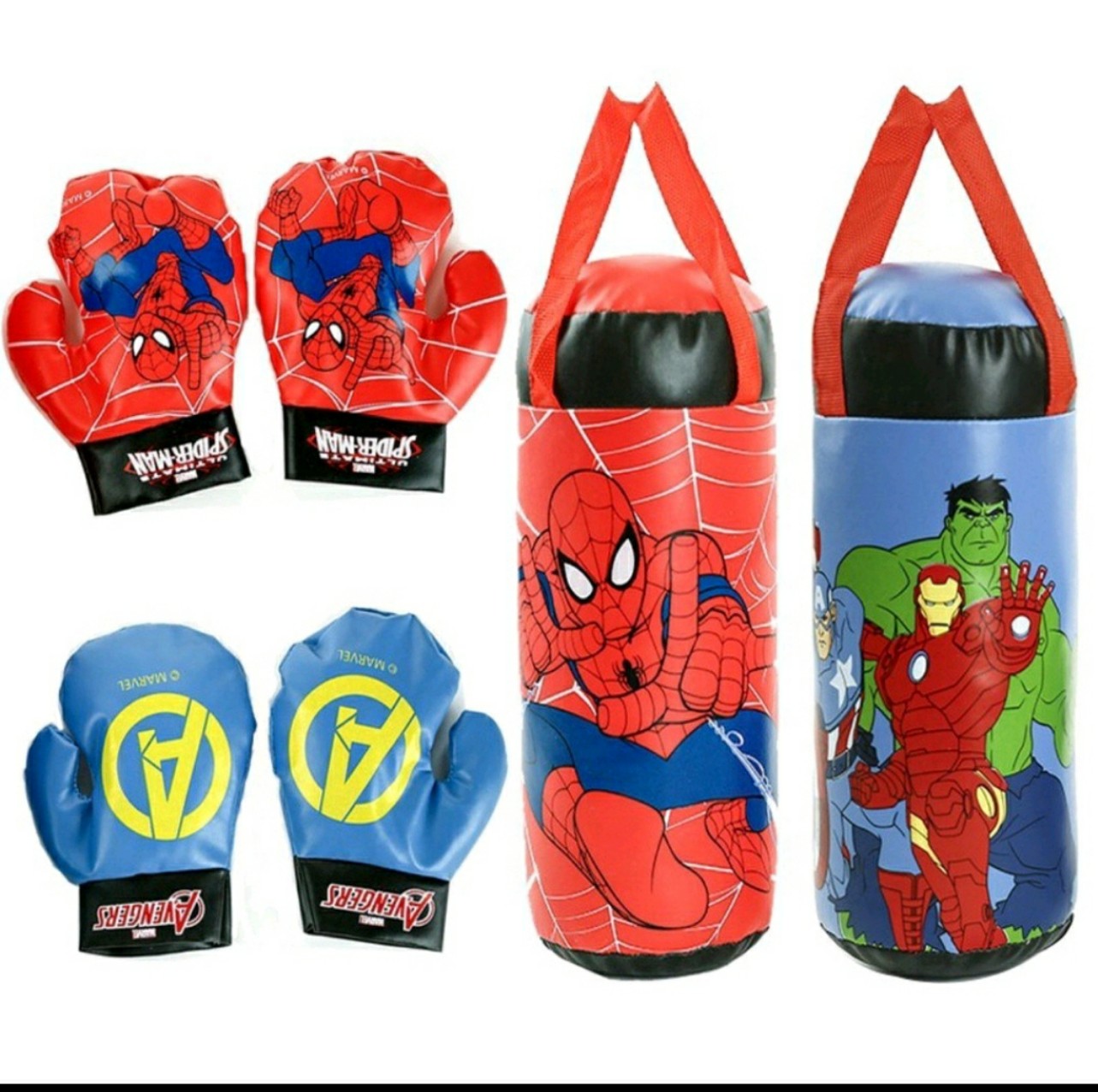 Túi Boxxing Kèm Bao Tay Cho Bé Tập Đấm Bốc, Túi Đấm Bốc Boxing Người Nhện + Tặng 2 Găng Tay Cho Bé Chất Liệu Da Mềm An Toàn Cho Bé Khi Chơi.