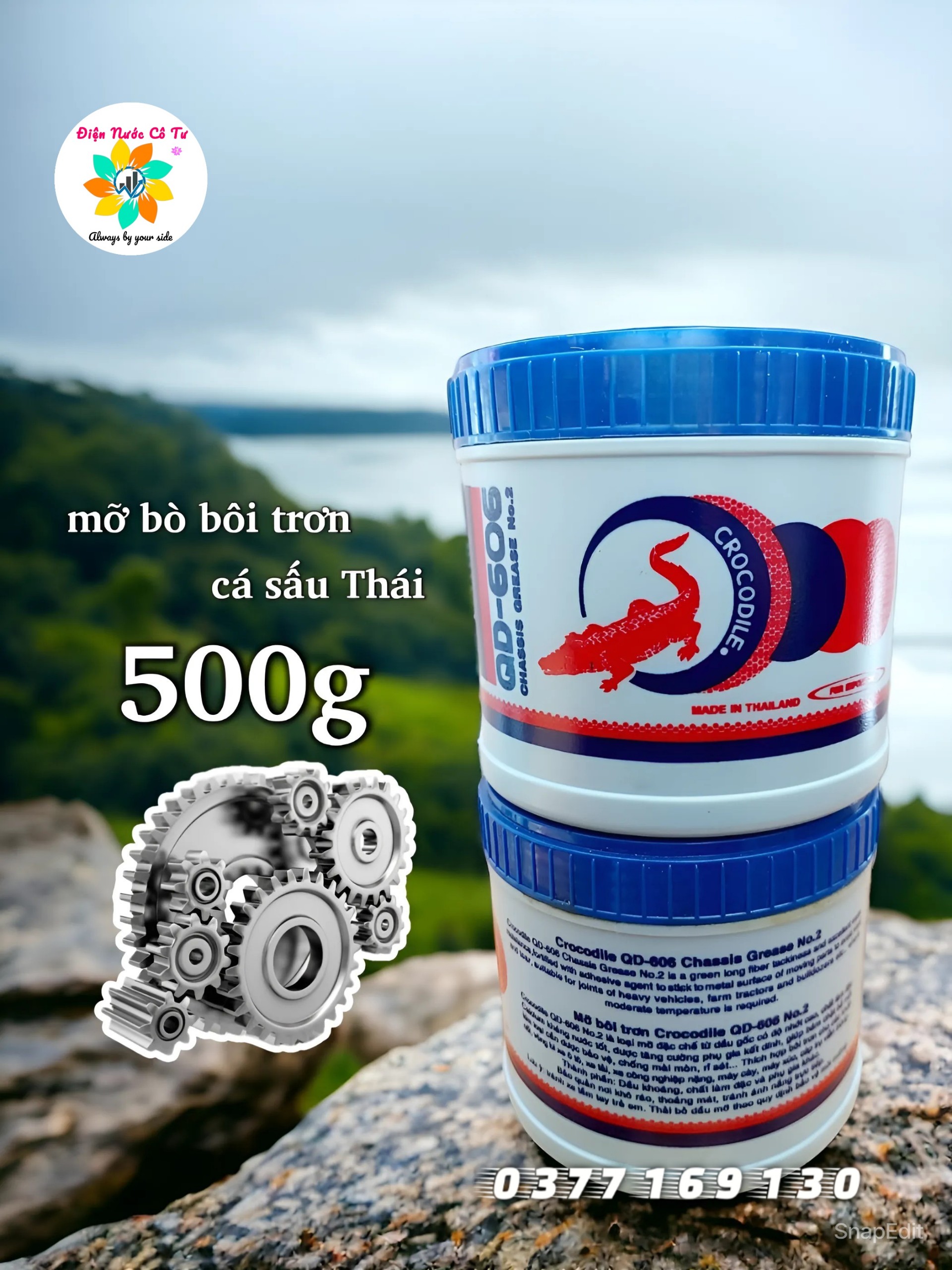 Mỡ bò bôi trơn Cá Sấu Thái - Mỡ bò chỉ bôi trơn khớp nối, ổ bi, xe công nghiệp nặng, máy cày, máy xúc, cơ khí