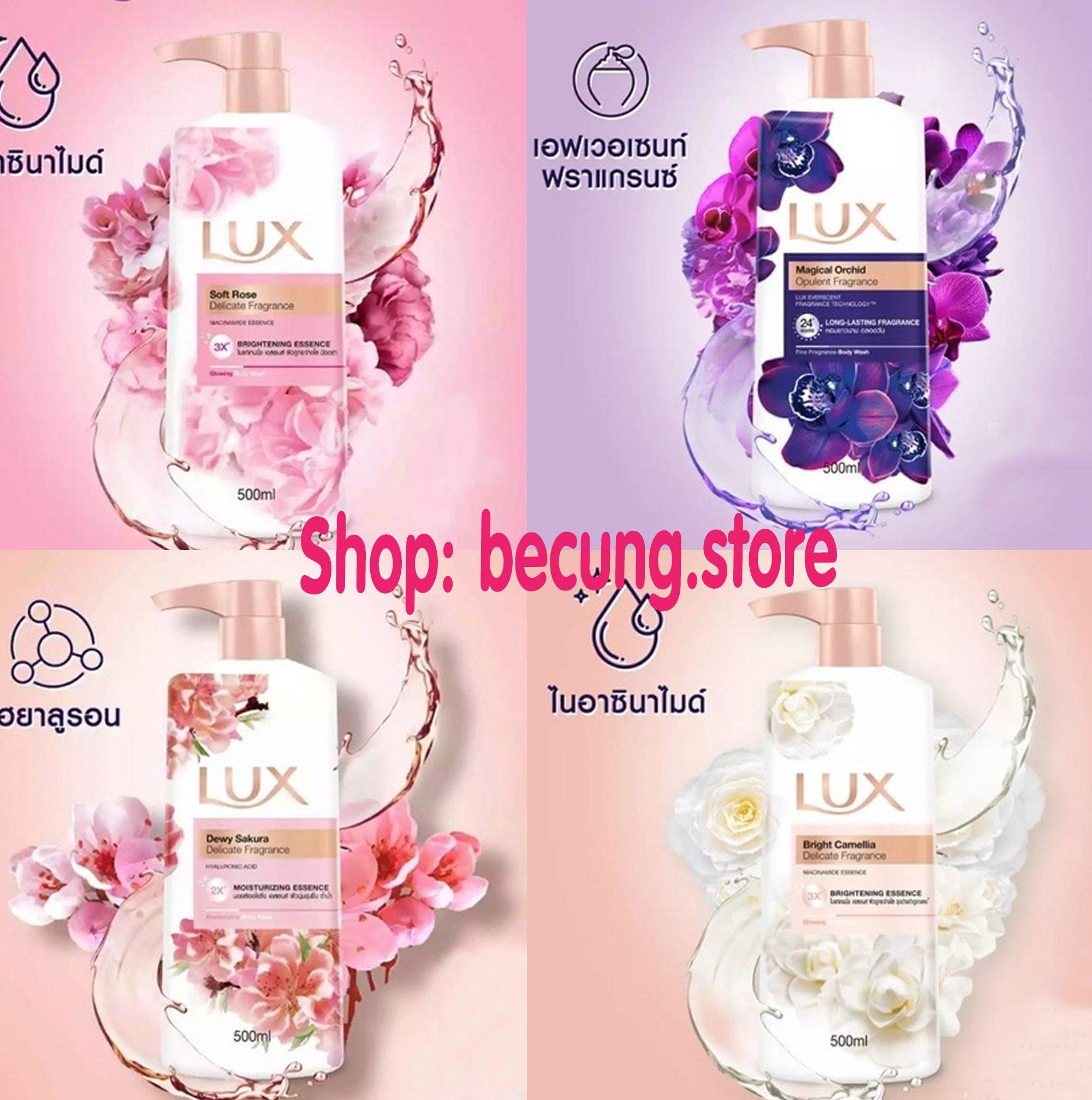 01 Chai Sữa Tắm Lux Thái Lan 500ml (date mới).