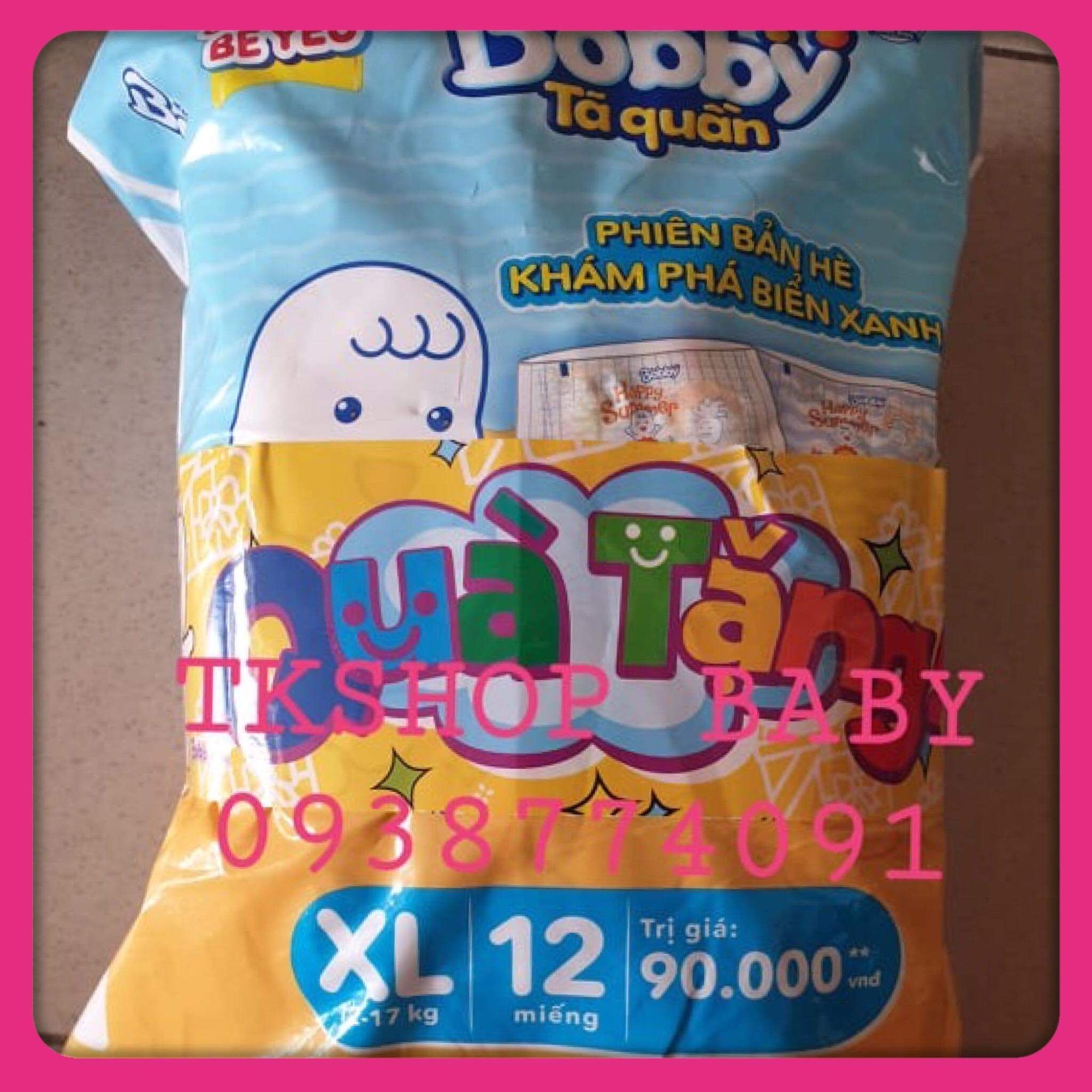 [HCM][MẪU DÙNG THỬ] TÃ QUẦN BOBBY PHIÊN BẢN HÈ SIZE XL 12 MIẾNG