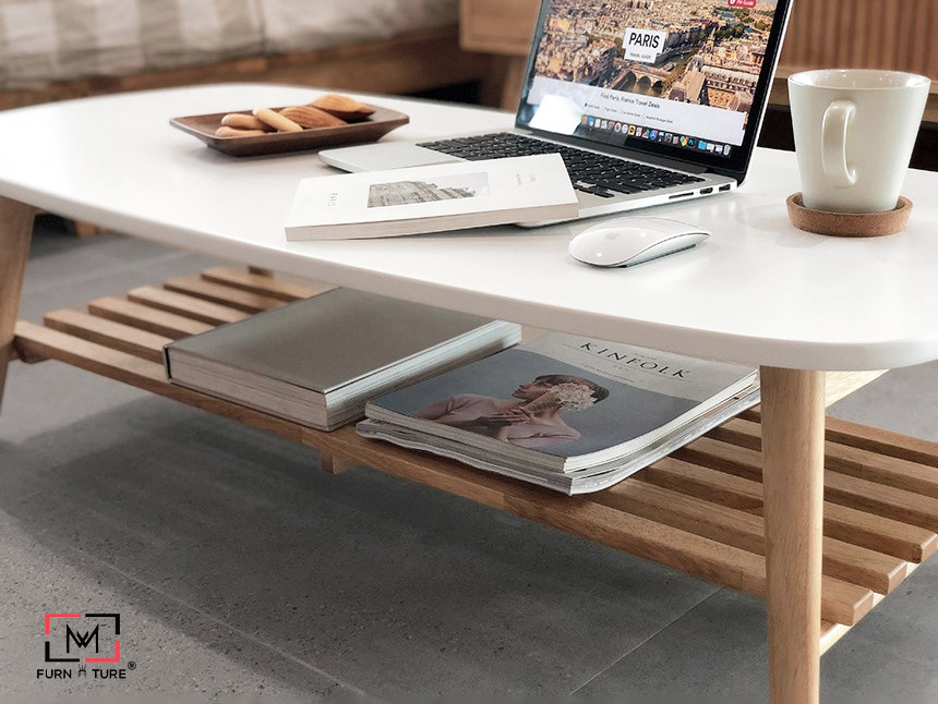 [HCM]BÀN TRÀ/ SOFA CHÂN GẤP HÀN QUỐC CÓ SẠP - B TABLE WHITE