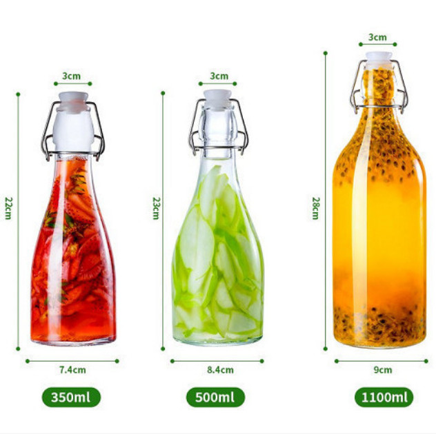 Chai Thủy Tinh Tròn Giara Gọng Sắt   - 500ml - 1000ml