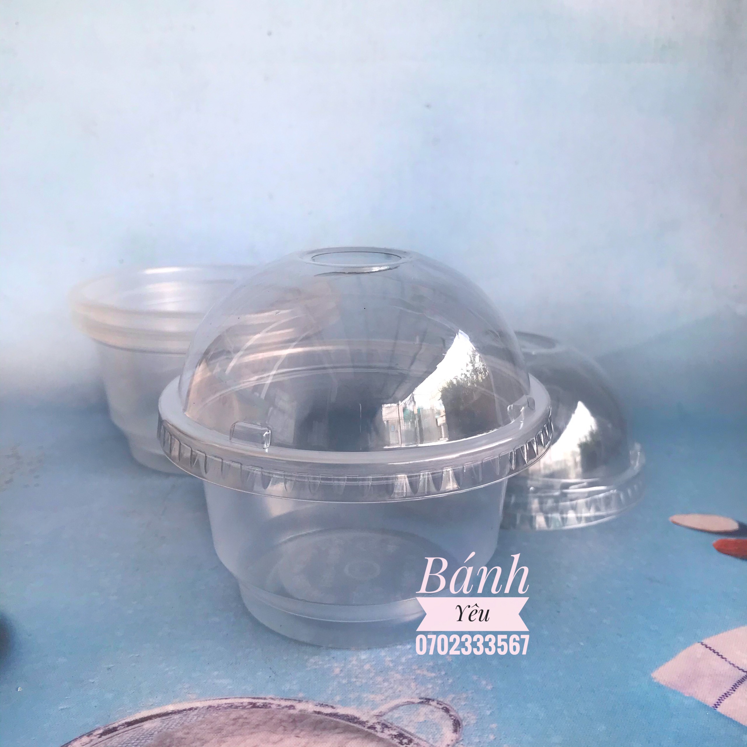 Bộ 10 ly nhựa mini nắp cầu lùn 200ml