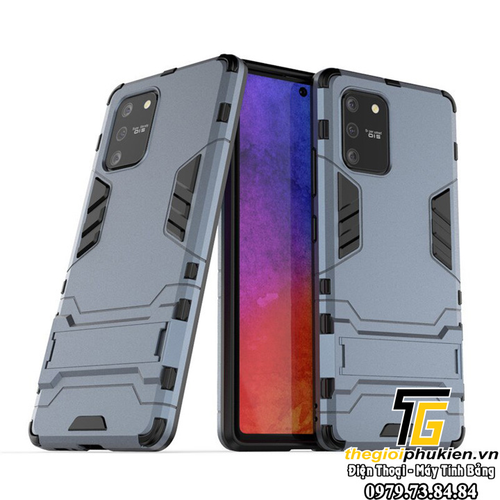 Ốp lưng Iron Man Samsung Galaxy S10 Lite, Galaxy A91 chống sốc, có chân dựng máy