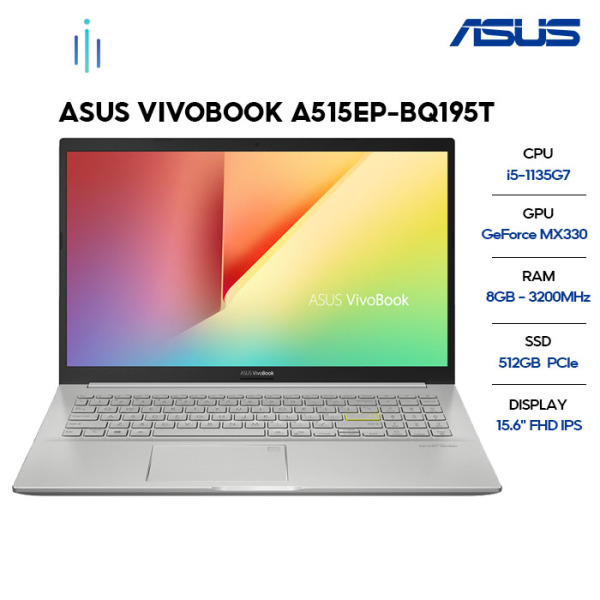 Bảng giá Laptop ASUS VivoBook A515EP-BQ195T i5-1135G7 | 8GB | 512GB | VGA MX330 2GB | 15.6 FHD | Win 10 Phong Vũ