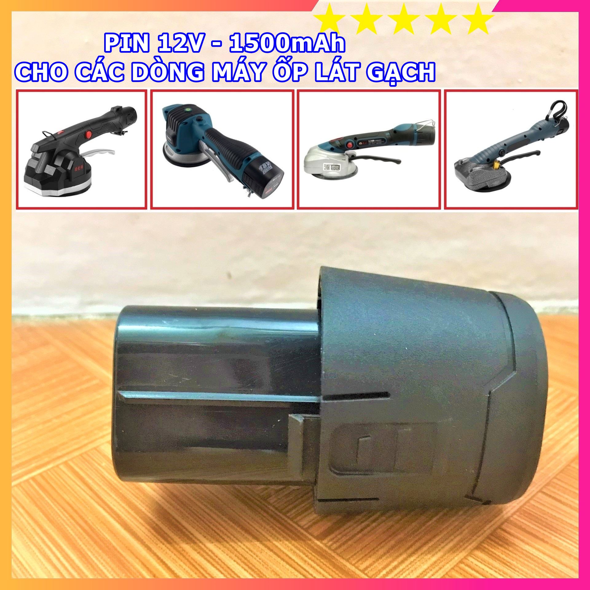 Pin cho máy rung gạch lát sàn, ốp gạch men tường - Dung lượng lớn 1500mAh - Bảo hành 1 đổi 1 trong 1 tháng
