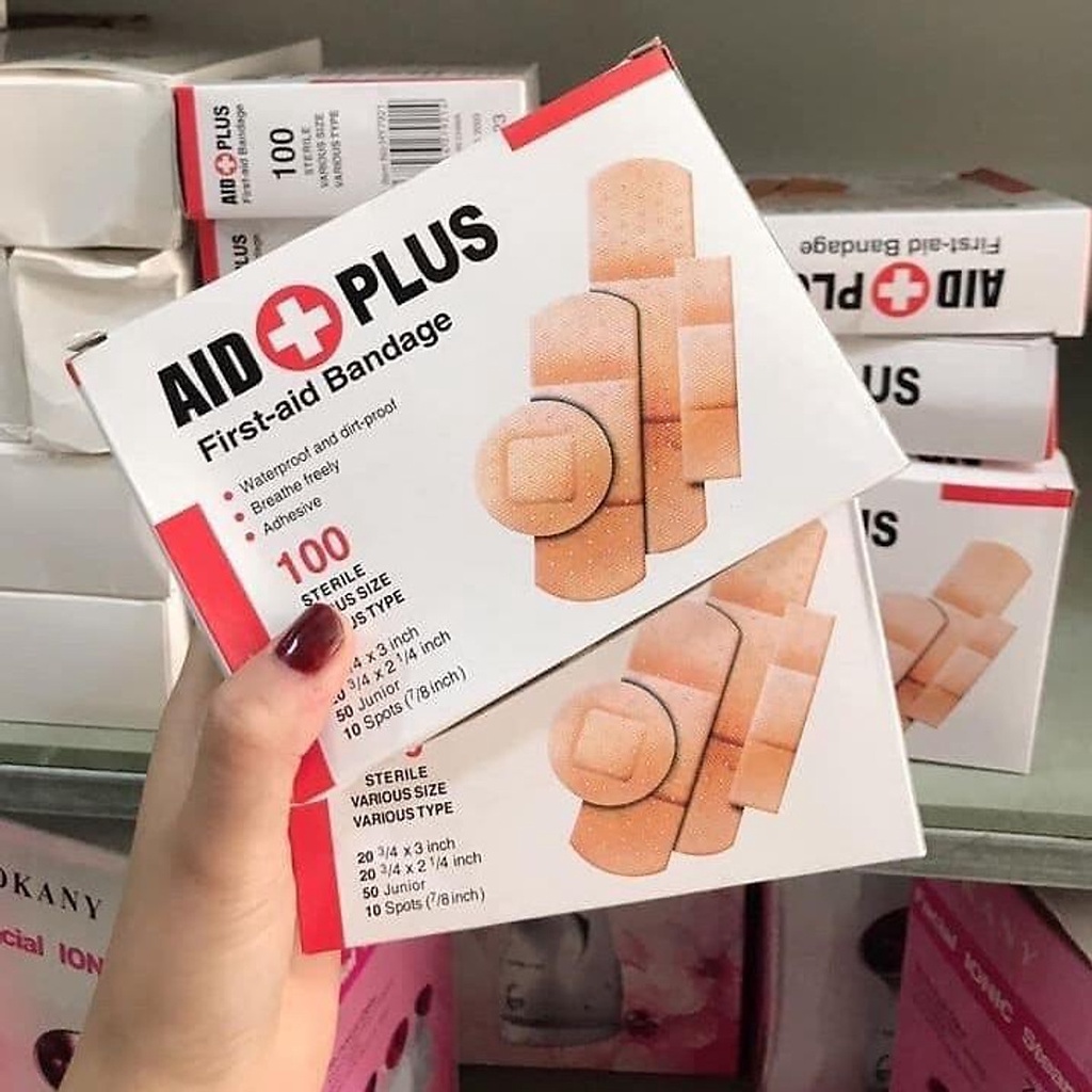 Hộp 100 băng gâu cá nhân các kích thước- miếng dán vết thương-urgo