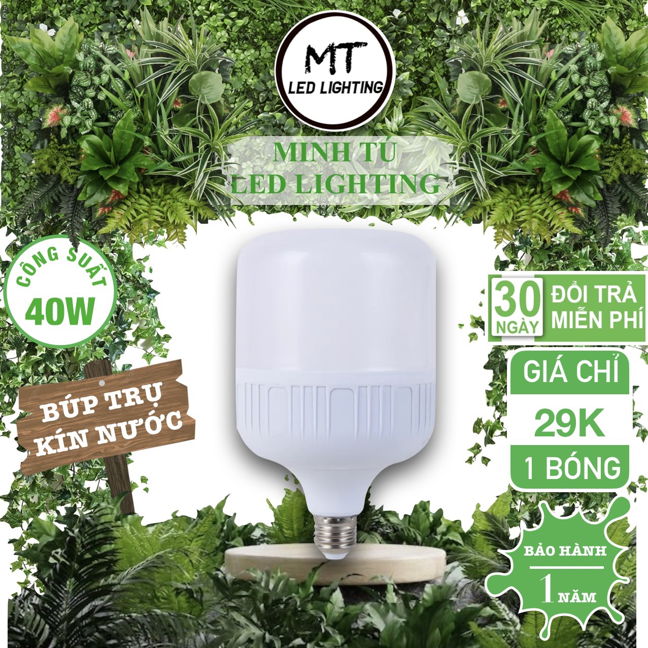 [GIAO HỎA TỐC] COMBO 4 CÁI BÓNG ĐÈN LED TRỤ 40W GIÁ SIÊU RẺ