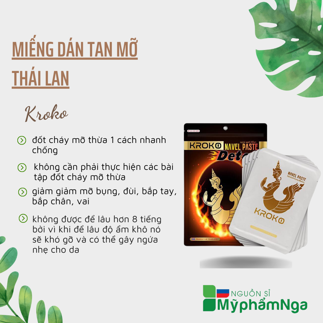 Miếng Dán Tan Mỡ Thái Lan giảm mỡ thon gọn cơ thể