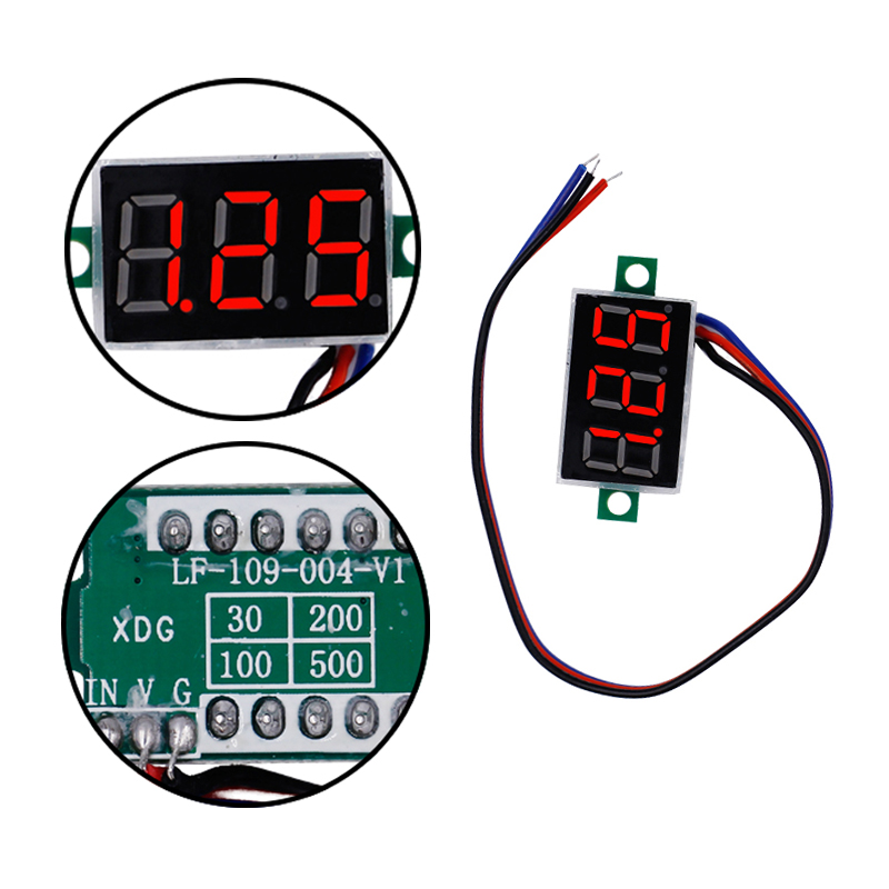 0.28 inch DC 0-100V 3-Wire Mini Gauge voltage meter Voltmeter LED Display Digital Panel Voltmeter Meter Detector Monitor Tools