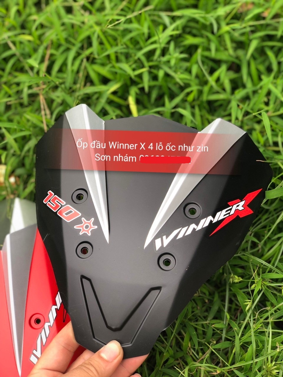 Ốp đầu winner X sơn nhám 4 lỗ ốc zin 2 sừng Vindecal BD