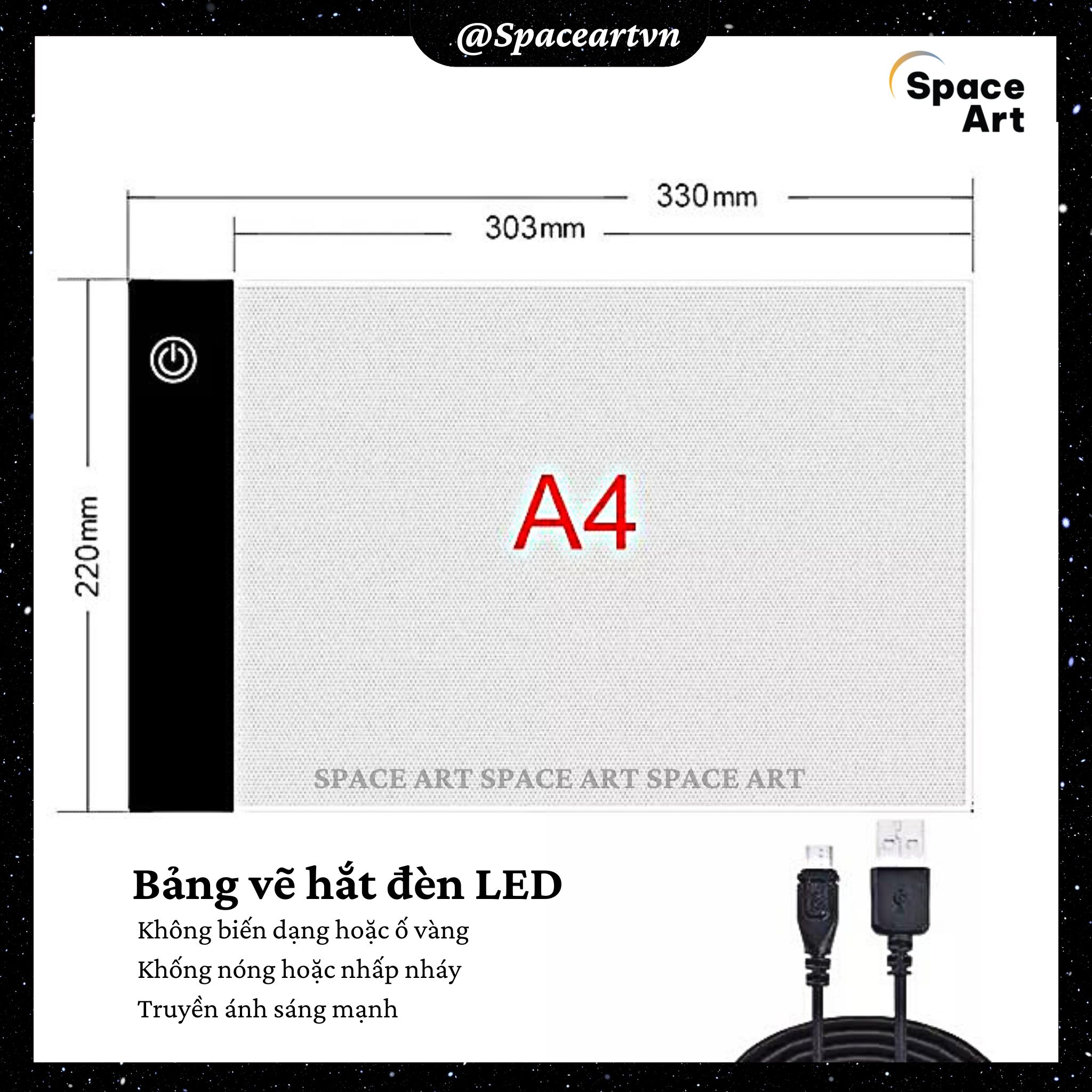 Bảng Hắt Sáng A4 Đèn Led 3 Mức Độ Sáng (Kèm Dây Sạc)