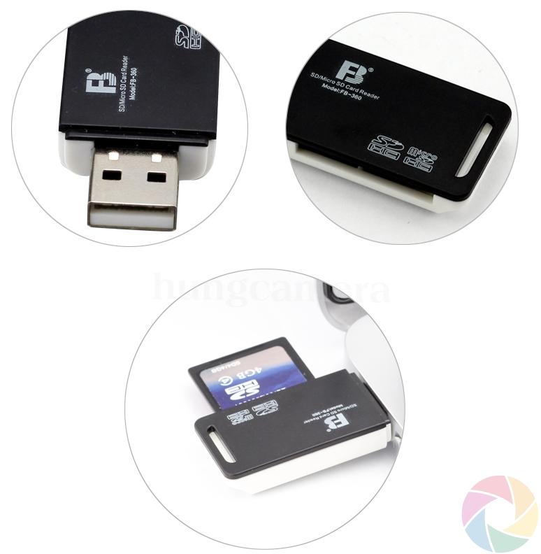 Đầu đọc thẻ nhớ Micro SD/SD/MMC FB-360, Chính hãng