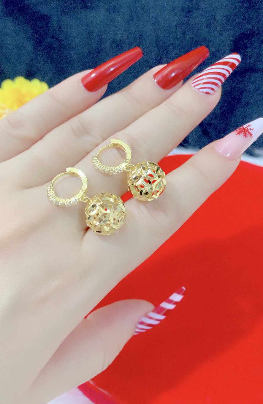 Bông tai khoen xoàn mạ 18k cao cấp p1621