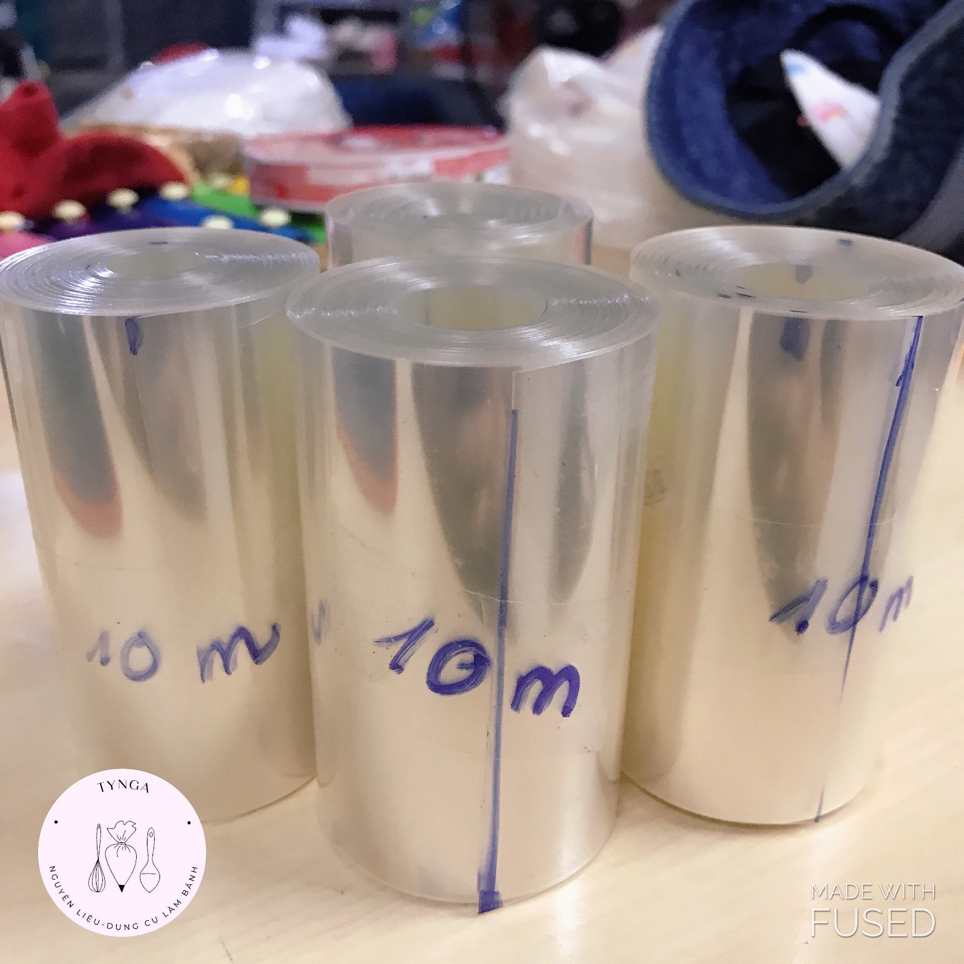 [Freeship + Quà Tặng 10k ]Cuộn mica bọc thành bánh mousse cao 8cm