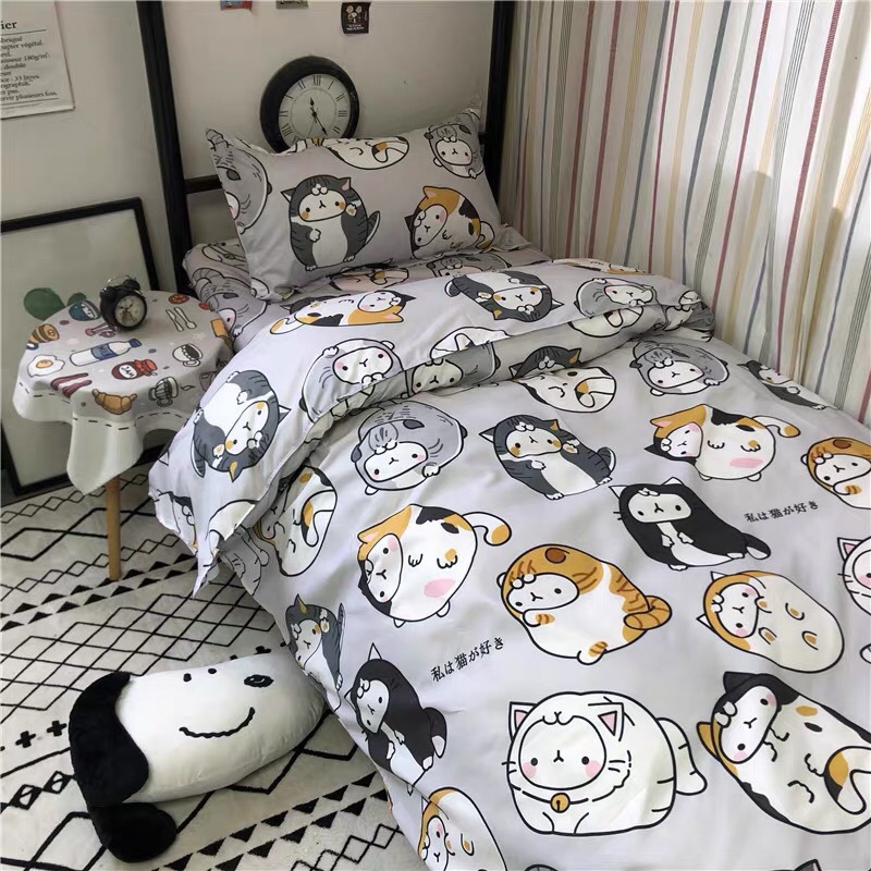 Trọn Bộ 4 Món Cotton Poly Nhập Mẫu ĐÀN MÈO dễ thương